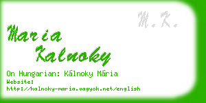 maria kalnoky business card